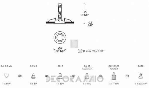 Светильник потолочный врезной (Светильник точечный) Leucos SD - 0001087
