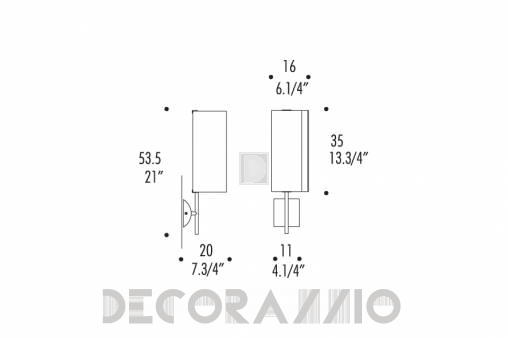 Светильник настенный накладной (Бра) Leucos Diane - 0004223