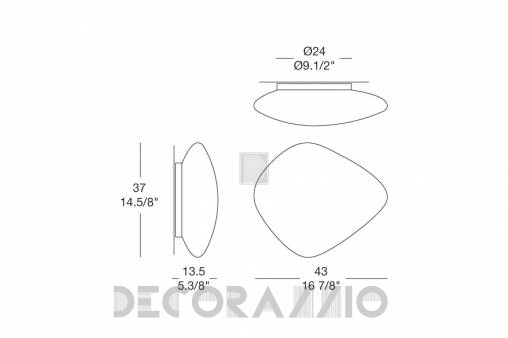 Светильник настенный накладной (Светильник) Leucos Stone - 0002684