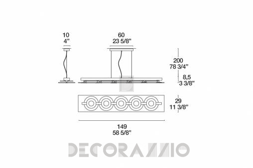 Светильник потолочный подвесной (Люстра) Leucos O-Sound - 0001515
