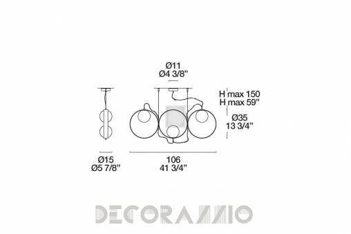 Светильник потолочный подвесной (Люстра) Leucos Giuko - 0001510