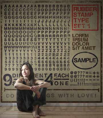 Обои Rebel Walls Typography - Prints And Stamps - R12262