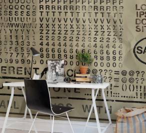 Обои Rebel Walls Typography - Prints And Stamps, R12263