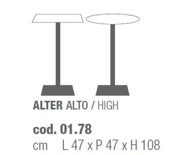 Высокий стол Bontempi Casa New Alis-Alter-Rico - 01.78