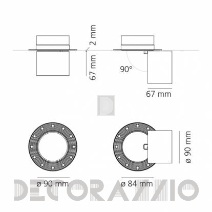 Светильник потолочный врезной (Спот) Artemide Hoy - hoy-semirecessed-adjustable-white