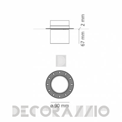 Светильник потолочный врезной (Светильник точечный) Artemide Hoy - hoy-semirecessed-black
