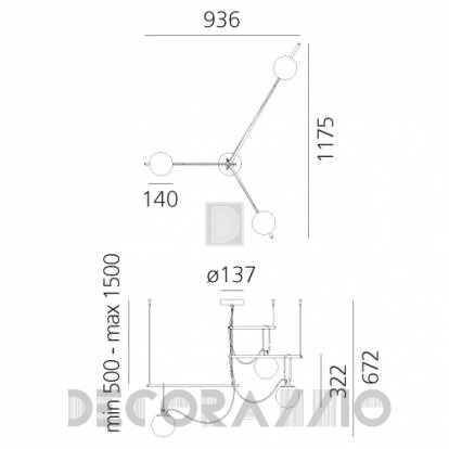 Светильник потолочный подвесной (Люстра) Artemide nh1217 - 1276010A