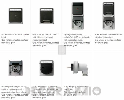 Выключатель одинарный Gira Gira water-protected, surface-mounted - water-protected_surface-mounted_1