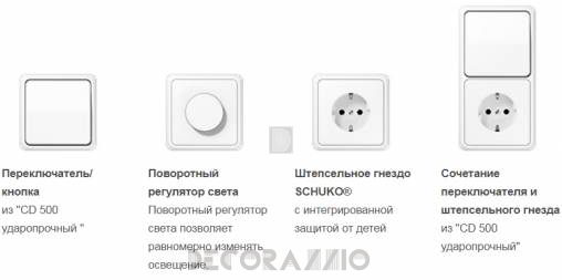 Выключатель одинарный Jung CD - CD_500_breakproof_2_1_1