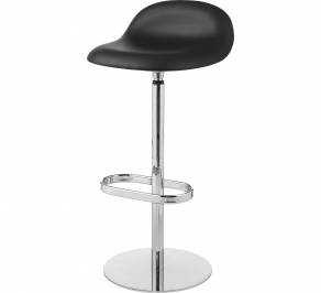 Стул барный Gubi 3D Bar Stool, Swivel_Chrome_Leather