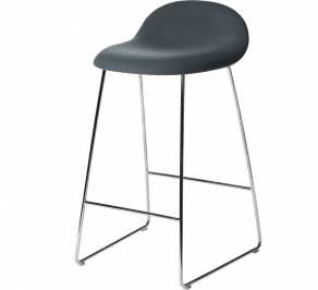 Стул барный Gubi 3D Counter Stool, Chrome_Wood_Oak_BlueGrey