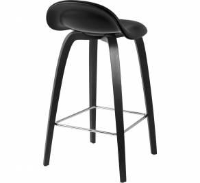 Стул барный Gubi 3D Counter Stool, BlackStainedBirch_Hirek_Black_Leather