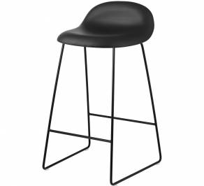 Стул барный Gubi 3D Counter Stool, CounterStool_Black_Leather