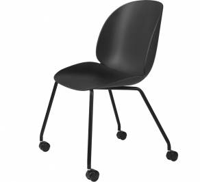 Кресло офисное Gubi Beetle Meeting Chair, 4LegsCastors_Unupholstered_Black