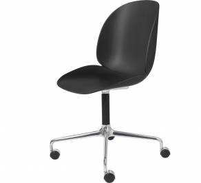 Кресло офисное Gubi Beetle Meeting Chair, 4StarCastors_Unupholstered_Alu_Black