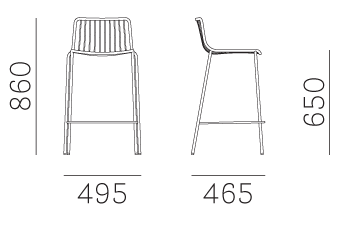 Стул барный Pedrali Nolita - 3657_AZ100