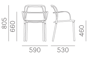 Кресло Pedrali Intrigo - 3715_AR500E