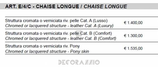 Шезлонг Sigerico ART. E/4/C CHAISE LONGUE