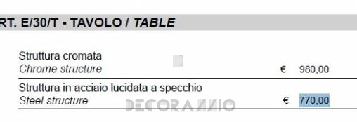 Стол Sigerico ART. E/30/T TABLE