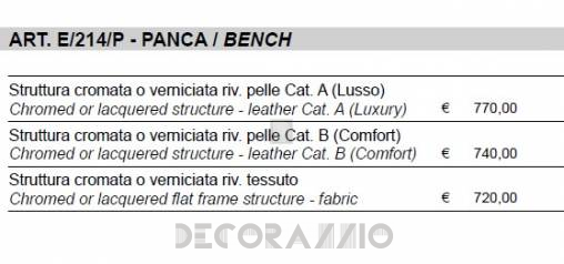 Скамья Sigerico ART. E/214/P BENCH
