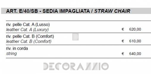 Стул Sigerico ART. E/40/SB STRAW CHAIR