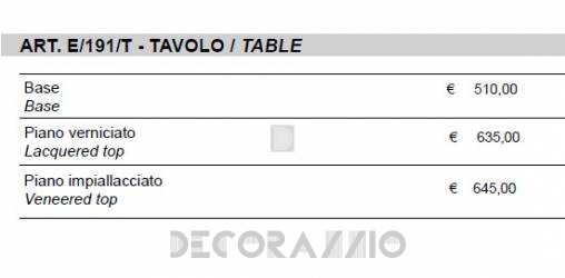 Стол Sigerico ART. E/191/T TABLE