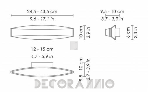 Светильник  потолочный настенный (Бра) Zafferano Bridge - LD0080B3