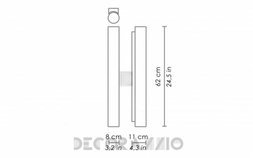 Светильник настенный настенный (Бра) Zafferano Stick 80 - LD9591B3