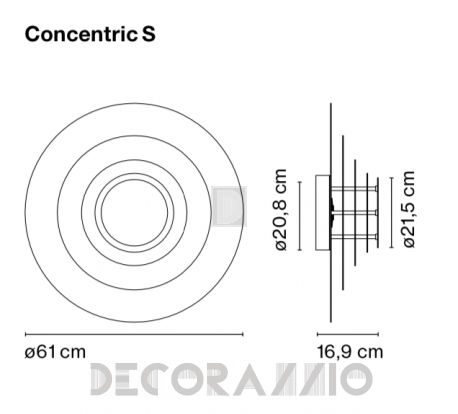 Светильник  настенный настенный (Бра) Marset Concentric - A678-001