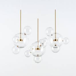 Светильник  потолочный подвесной (Люстра) Giopato&Coombes Bolle, Bolle Linear Chandelier 14 Bubbles