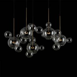 Светильник  потолочный подвесной (Люстра) Giopato&Coombes Bolle, Bolle Zigzag Chandelier 24 Bubbles