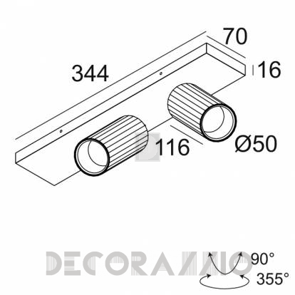 Светильник потолочный/настенный накладной (Светильник точечный) Delta Light Hedra - 473 231 812 922 ED1 BBR-B